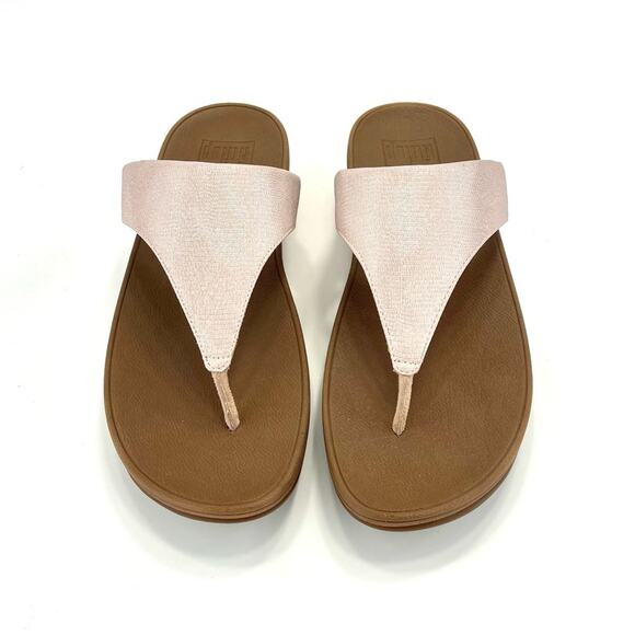 Fitflop Lulu Thong-Toe Sandal/Flip Flop Size 10 Rose Gold Arch Support Cushioned - Picture 14 of 16